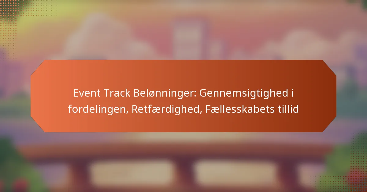 Event Track Belønninger: Gennemsigtighed i fordelingen, Retfærdighed, Fællesskabets tillid