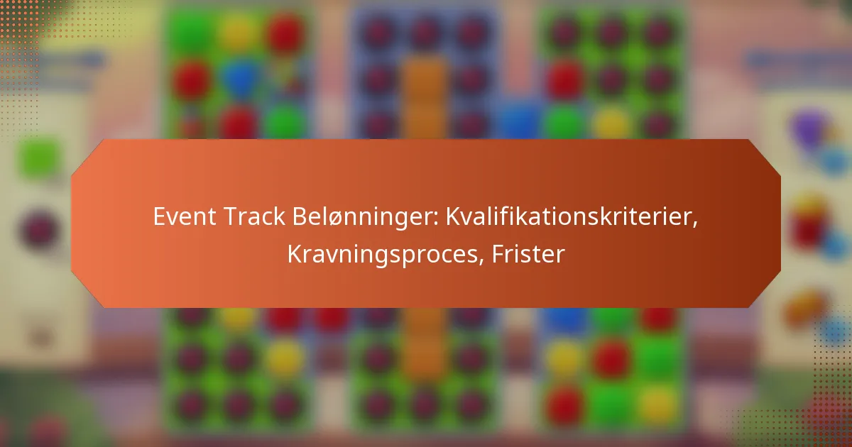 Event Track Belønninger: Kvalifikationskriterier, Kravningsproces, Frister