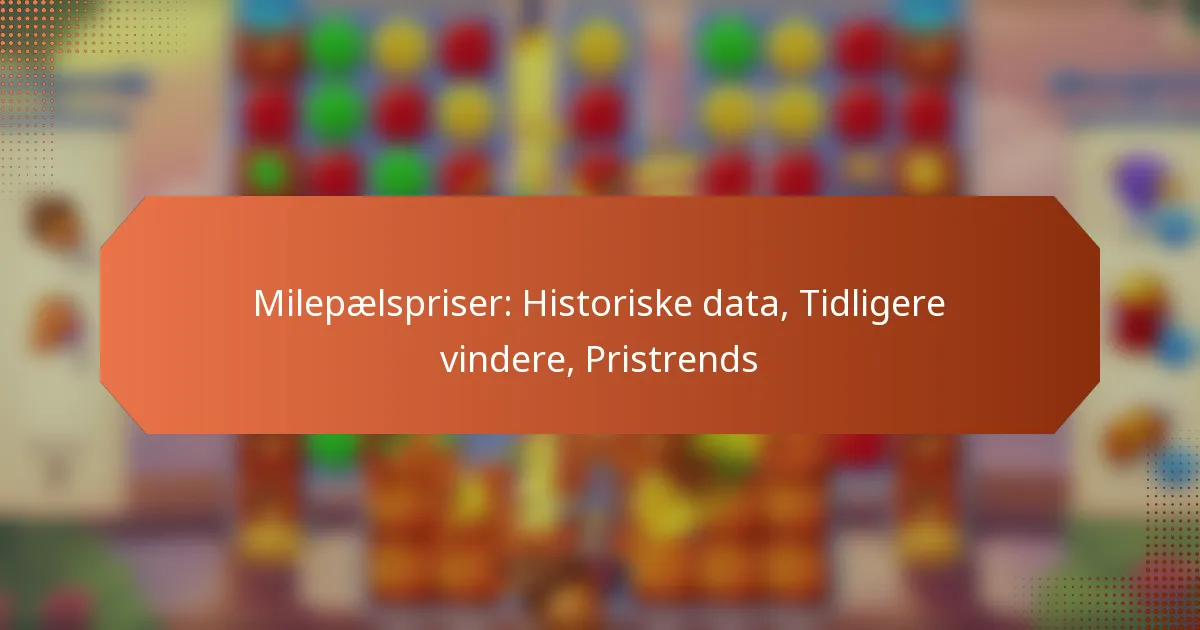 Milepælspriser: Historiske data, Tidligere vindere, Pristrends