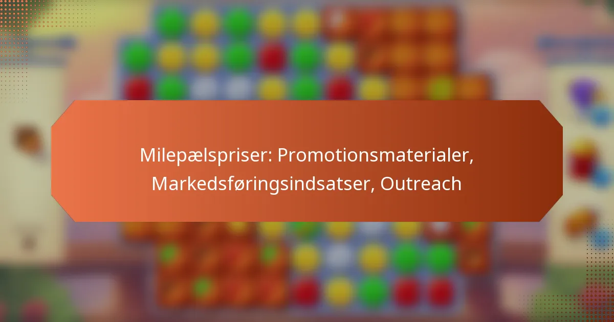 Milepælspriser: Promotionsmaterialer, Markedsføringsindsatser, Outreach