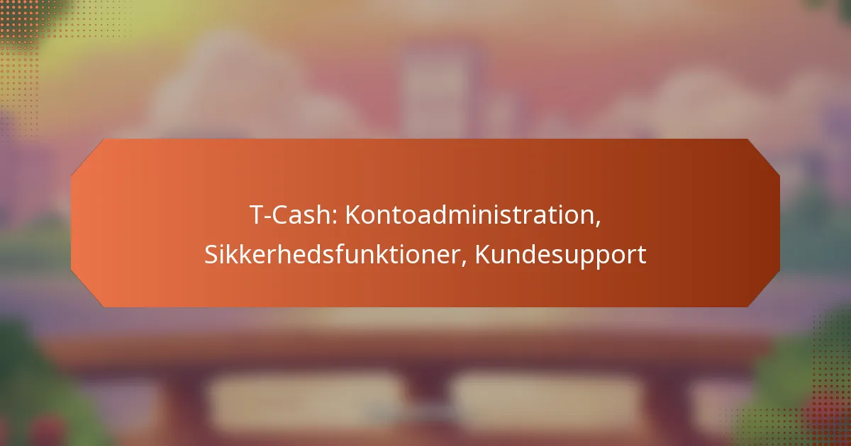 T-Cash: Kontoadministration, Sikkerhedsfunktioner, Kundesupport