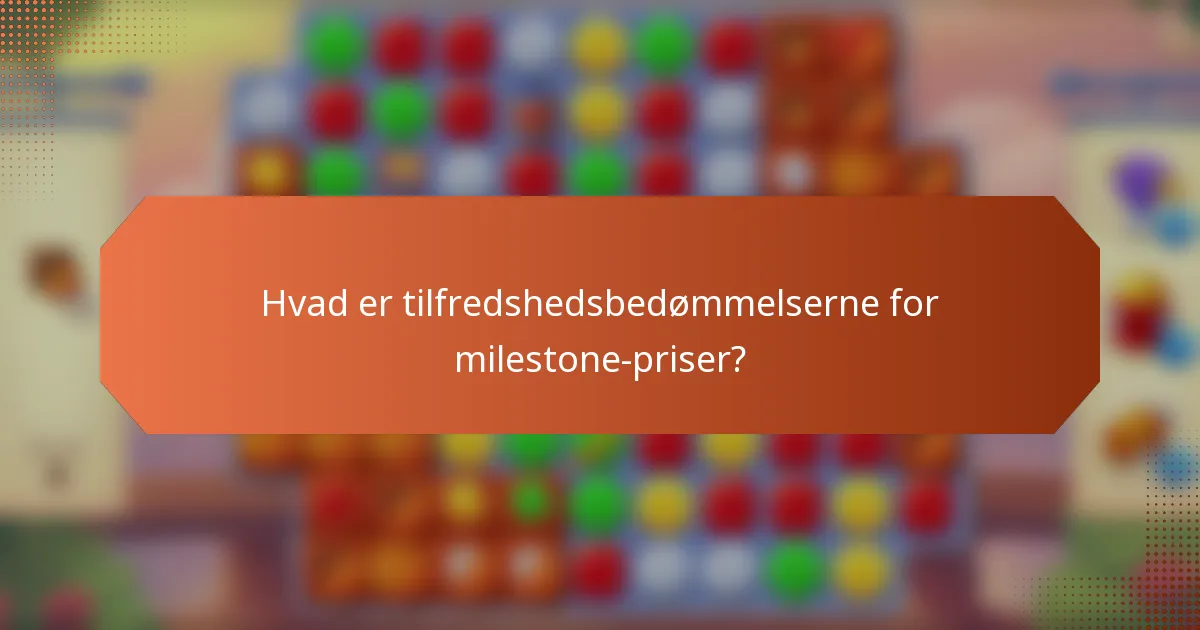 Hvad er tilfredshedsbedømmelserne for milestone-priser?