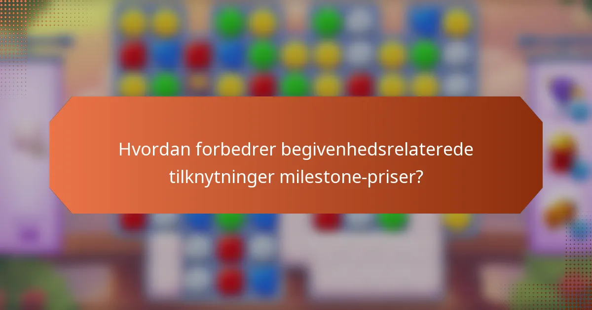 Hvordan forbedrer begivenhedsrelaterede tilknytninger milestone-priser?