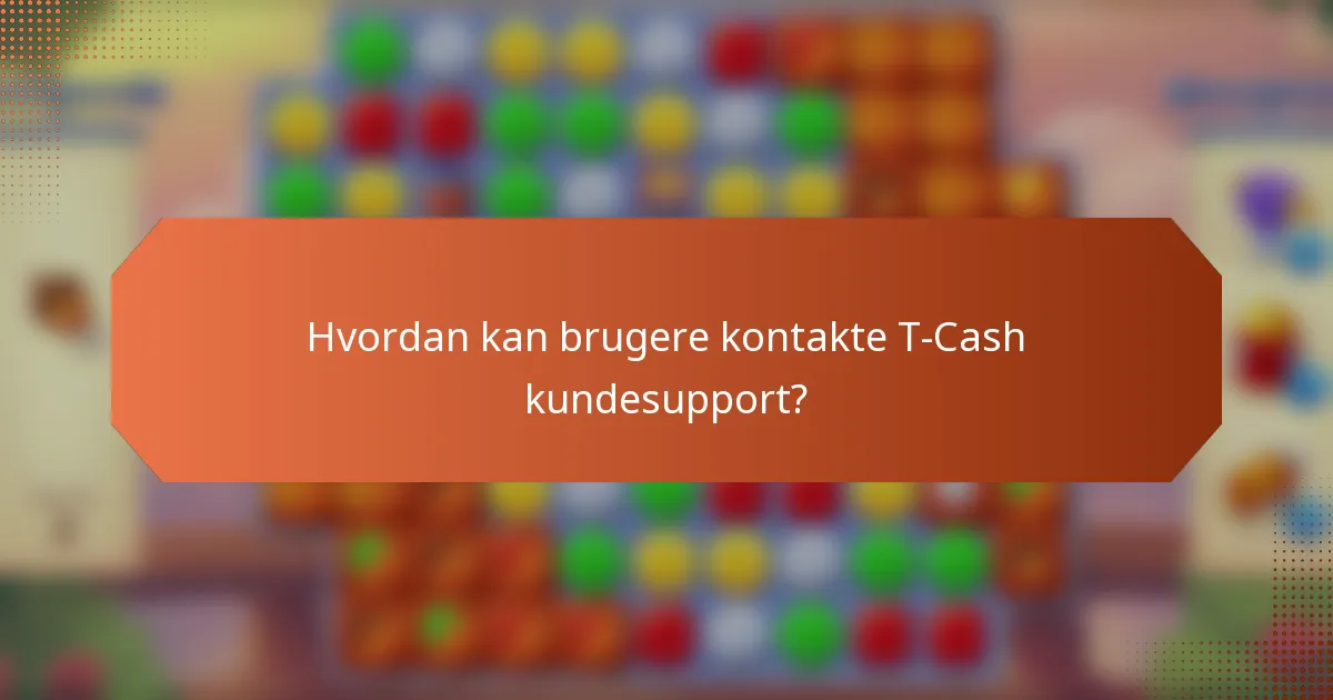 Hvordan kan brugere kontakte T-Cash kundesupport?
